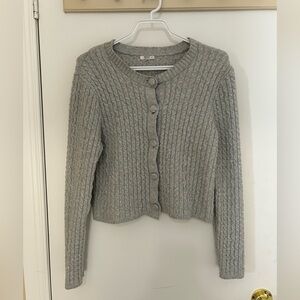 Ardene Light Gray Ribbed Cardigan